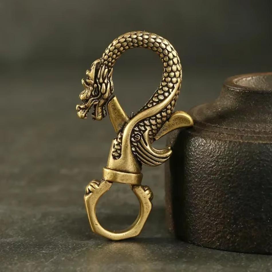 1Pcs Phoenix Buckle Brass Creative Eagle Buckle Keychain Waist Hanging Chain Pendant Personalized Retro Gift Chinese Style Brass