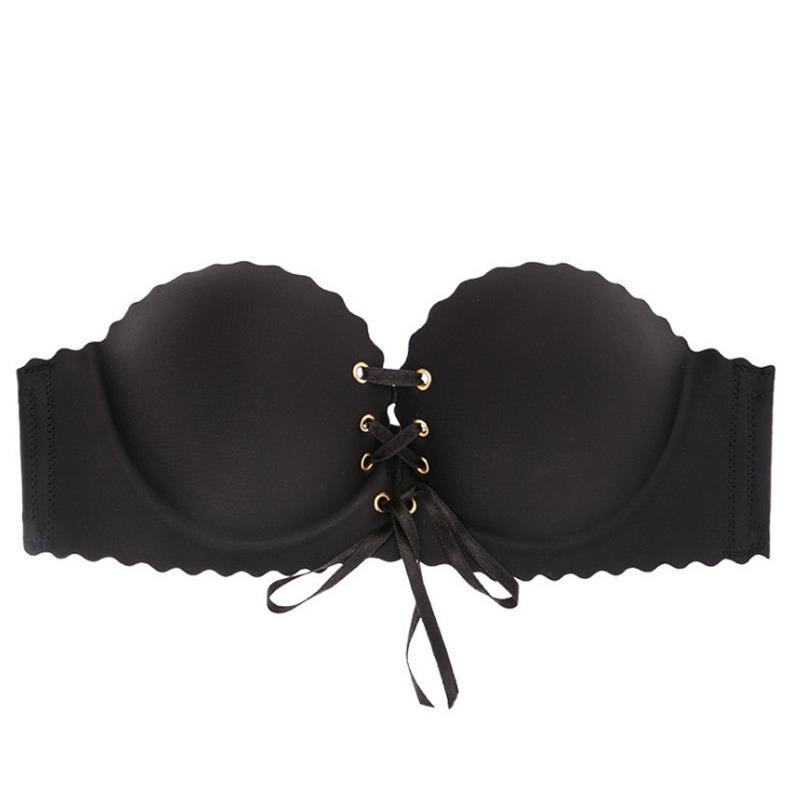Женский strapless push-up бандо бюстгальтер, противоскользящий, бесшовный, для маленькой груди
