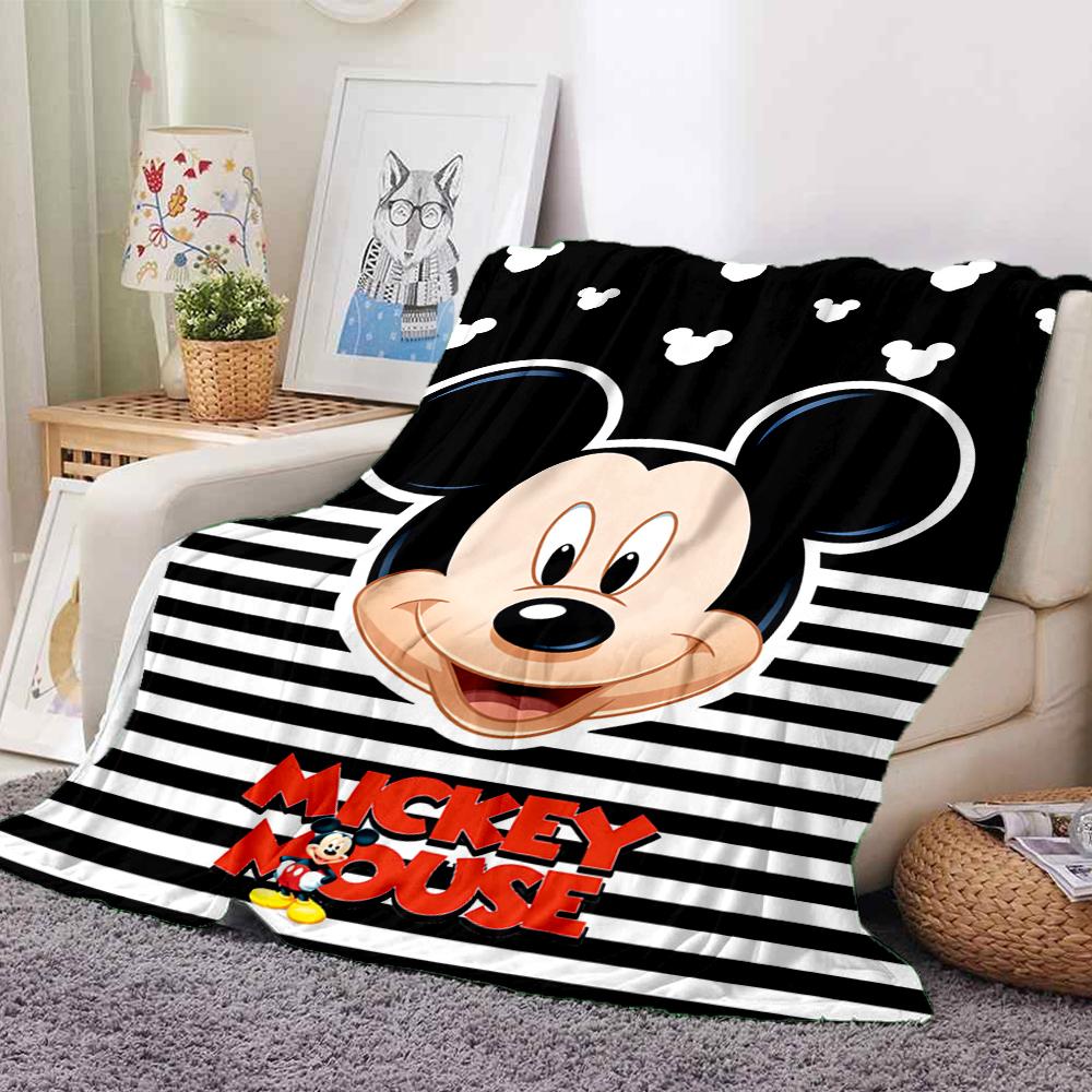 1Pc Mickey Mouse Iconic Face Blanket Soft And Comfortable Casual Warm Camping Travel Christmas Halloween Xmas Gift M928470