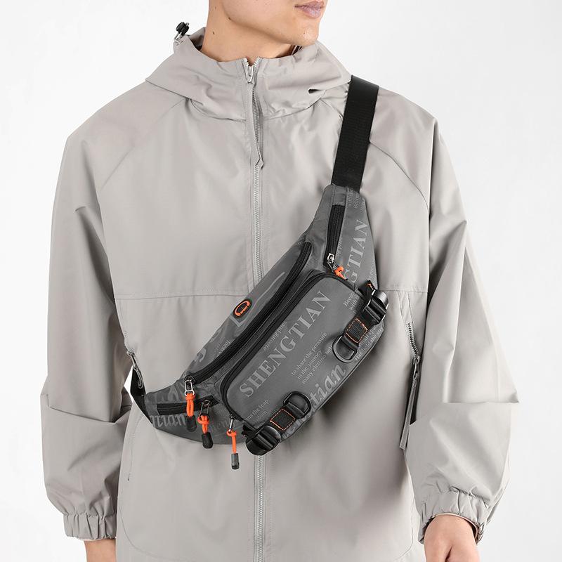 Men's and Women's Fashion Chest Bag Multifunctional Outdoor Street Leisure Shoulder Messenger Bag Nylon Joker Sports Cycling Pocket.