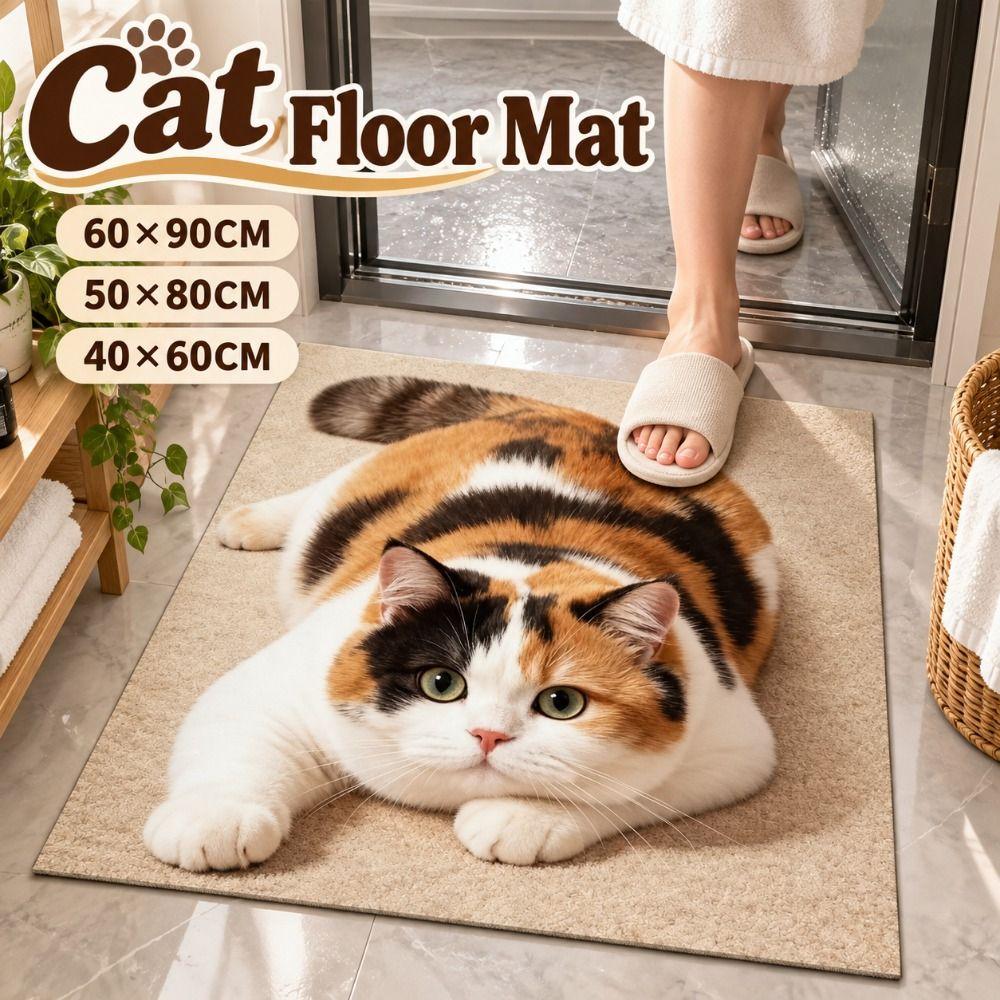 40×60CM 50×80CM 60×90CM Bathroom Carpet Realistic Bedroom Door Rug 3D Cat Floor Mat Home Decor
