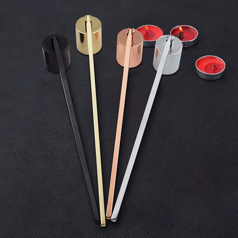 Гаситель пламени свечи из нержавеющей стали с длинной ручкой, гаситель свечи, крышка в форме колокола, противоскользящая пробка для свечи, гаситель фитиля для безопасности