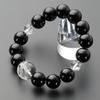 Buddhist Altar Shop Takita Shoten Specially Selected Bracelet Prayer Beads Natural Stone Bracelet Black Onyx Dragon Carved Crystal 14mm Beads Inner