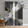 Абстрактные черно-белые мраморные прозрачные вуали, оконные шторы, тюлевые шторы для гостиной, украшения балкона, шторы