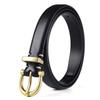Gold Color Solid Buckle Decoration Women Casual Slim Waist Belt For Daily Use