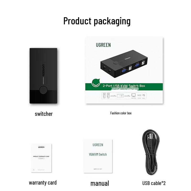 UGREEN 2-Port VGA KVM Switch