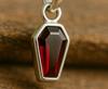 Подвеска в виде крошечного гроба, подвеска с гранатовым камнем, чистое серебро 925 пробы, подвеска в виде гроба