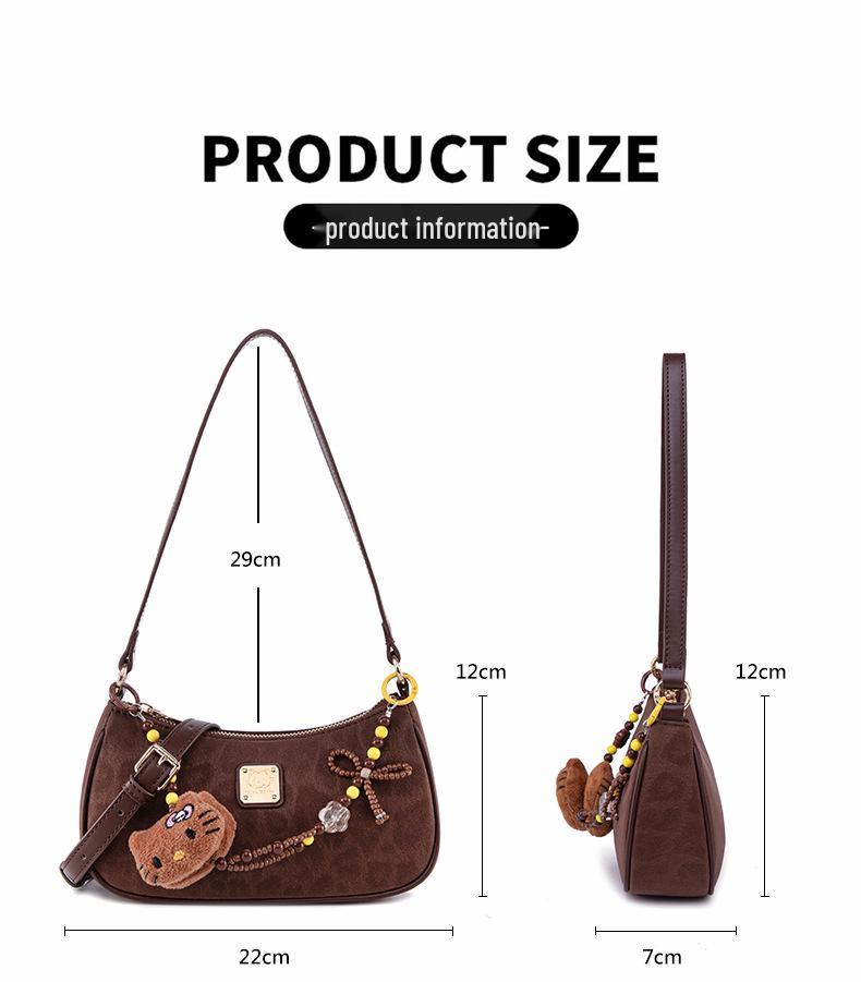 GLEE KITTY Ретро сумка-кроссбоди в форме полумесяца - 2025 Универсальная женская сумка на плечо и для ношения в руке