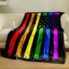 Rainbow flag design resembling the U.S. flag with hearts and stars. for all seasons blanket lunch break throw gift
