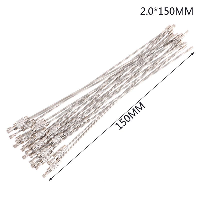 20 шт. Брелок из троса из нержавеющей стали, брелок-карабин на тросе