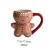300ml Gingerbread Man Christmas Mug 3D Gingerbread Man Ceramic Cup Milk Coffee Water Cup Mug Gift