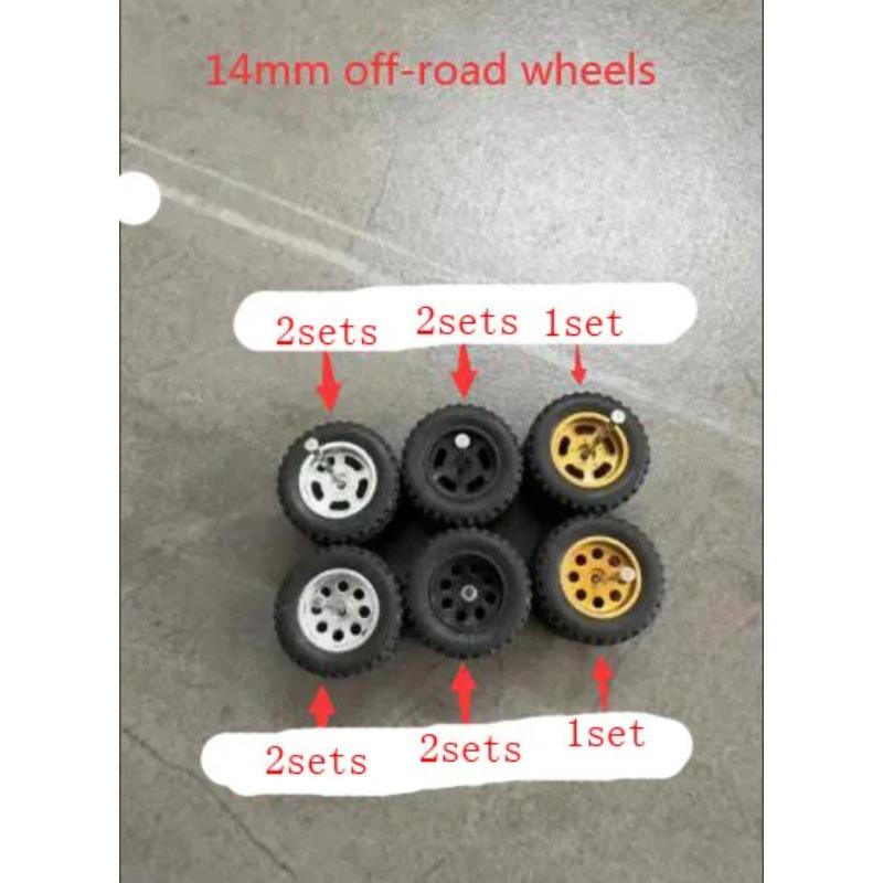 10 комплектов(на 10 машин) 1/64 Пластиковые 14мм Колеса Резиновые Покрышки для 1:64 Модель внедорожника для бездорожья