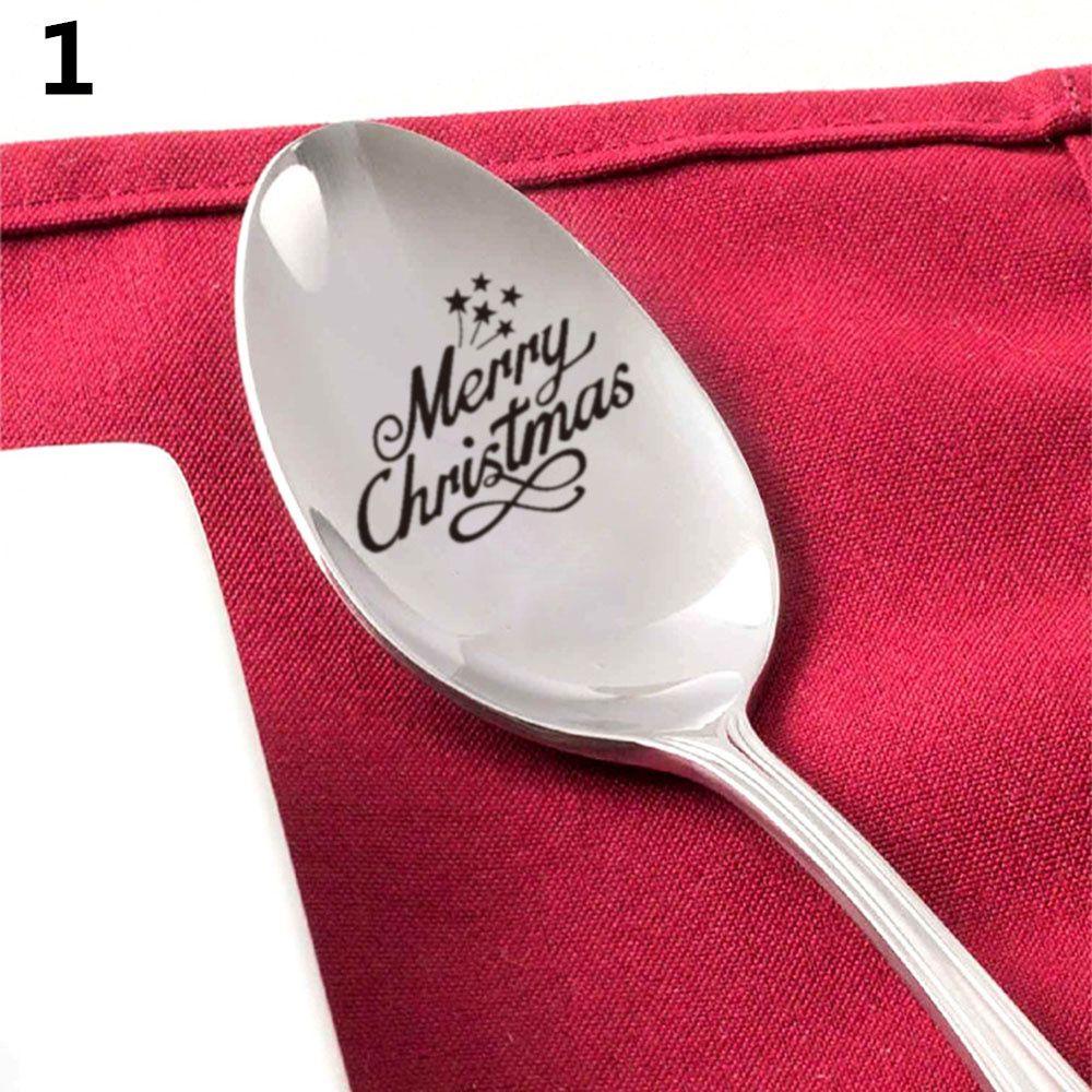 Steel Tableware Valentine's Day Anniversary Teaspoon Christmas Spoon Coffee Spoons Engraved Spoon