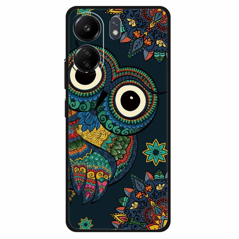 Funda For Xiaomi Poco C65 Case Soft Lion Wolf Black Shockproof Back Cover for Poco C65 C 65 Soft Case Poco C65 Cool Soft Bumper
