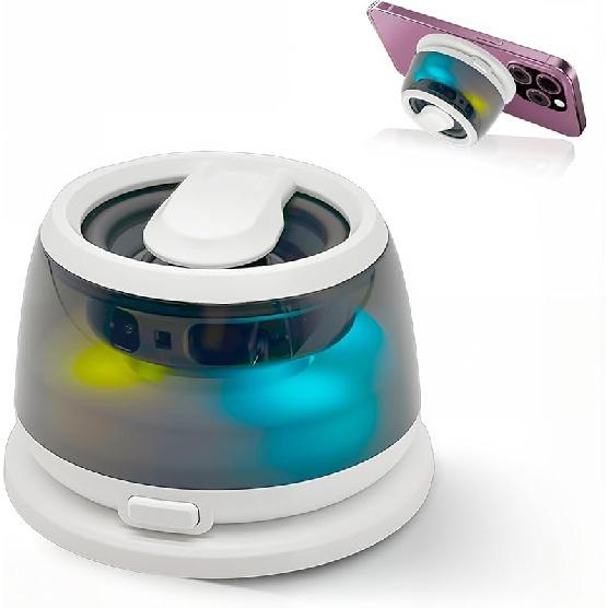 agnetic Bluetooth Speaker with LED Light & Phone Holder, Mini Portable Stereo Speaker with Built-in Mic, TWS Pairing, for iPhone,Shower,Camping,