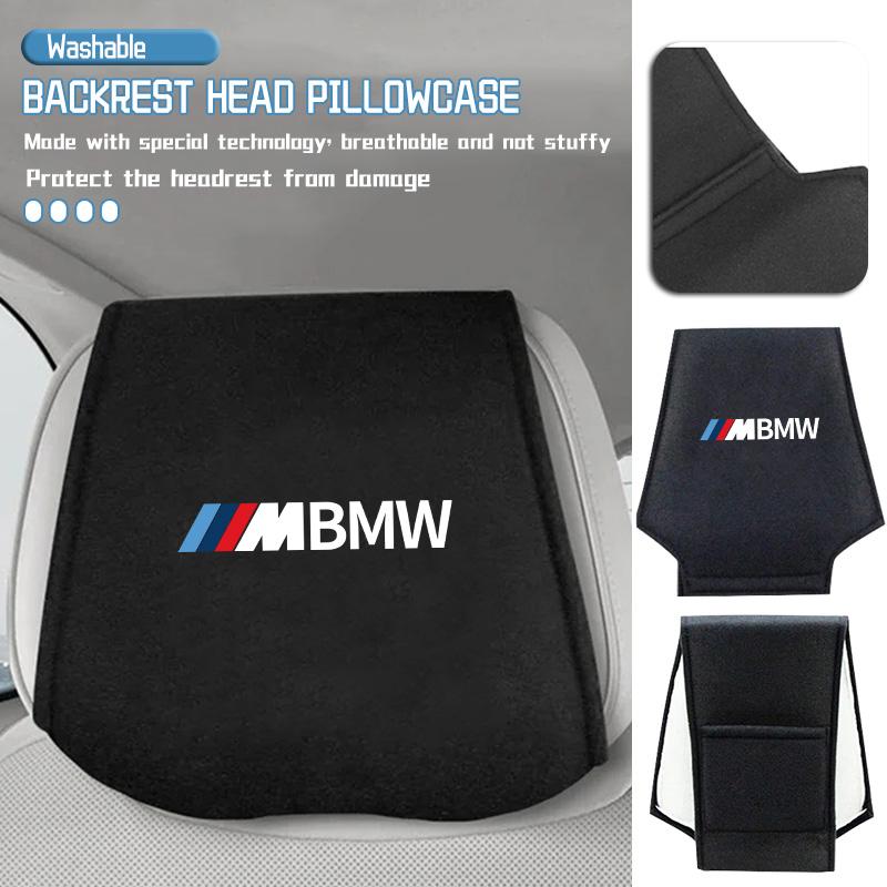 BEKV7 Car Seat Headrest Head Pillowcase Dustproof Cover Accessories For BMW Performance M E87 E30 E46 E28 F35 G20 E93 F20 X3 X
