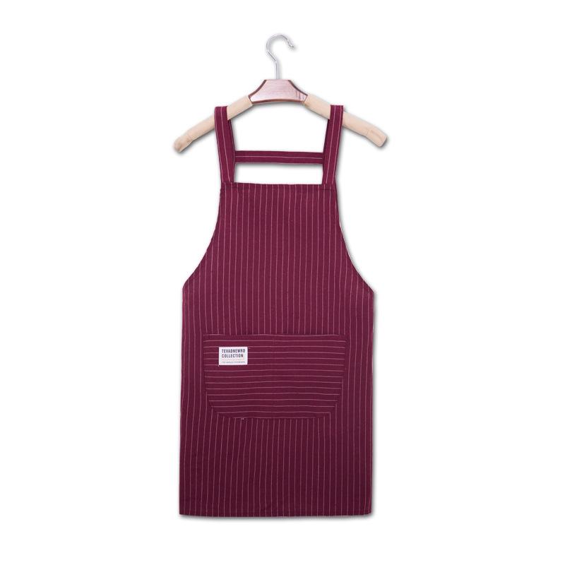 Stylish Stain-Resistant Cotton Linen Kitchen Apron, Customizable with Text or Logo, Breathable and Simple for Summer Use