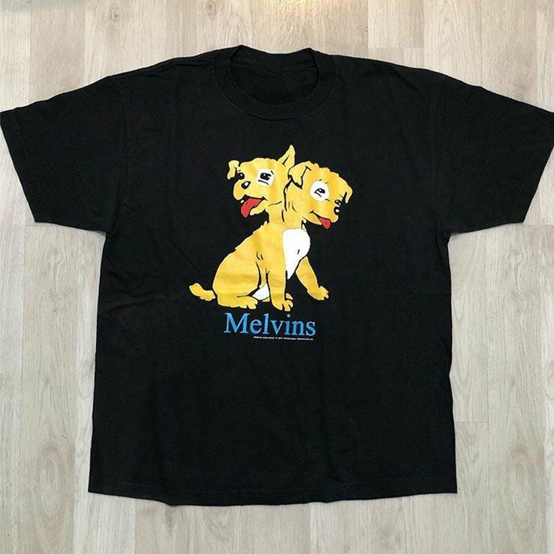 Melvins Bands Американский Ретро Рок Стиль Винтажные Уличная Мода Повседневный Бренд Короткий Рукав для Мужчин и Женщин Один и Тот же Стиль