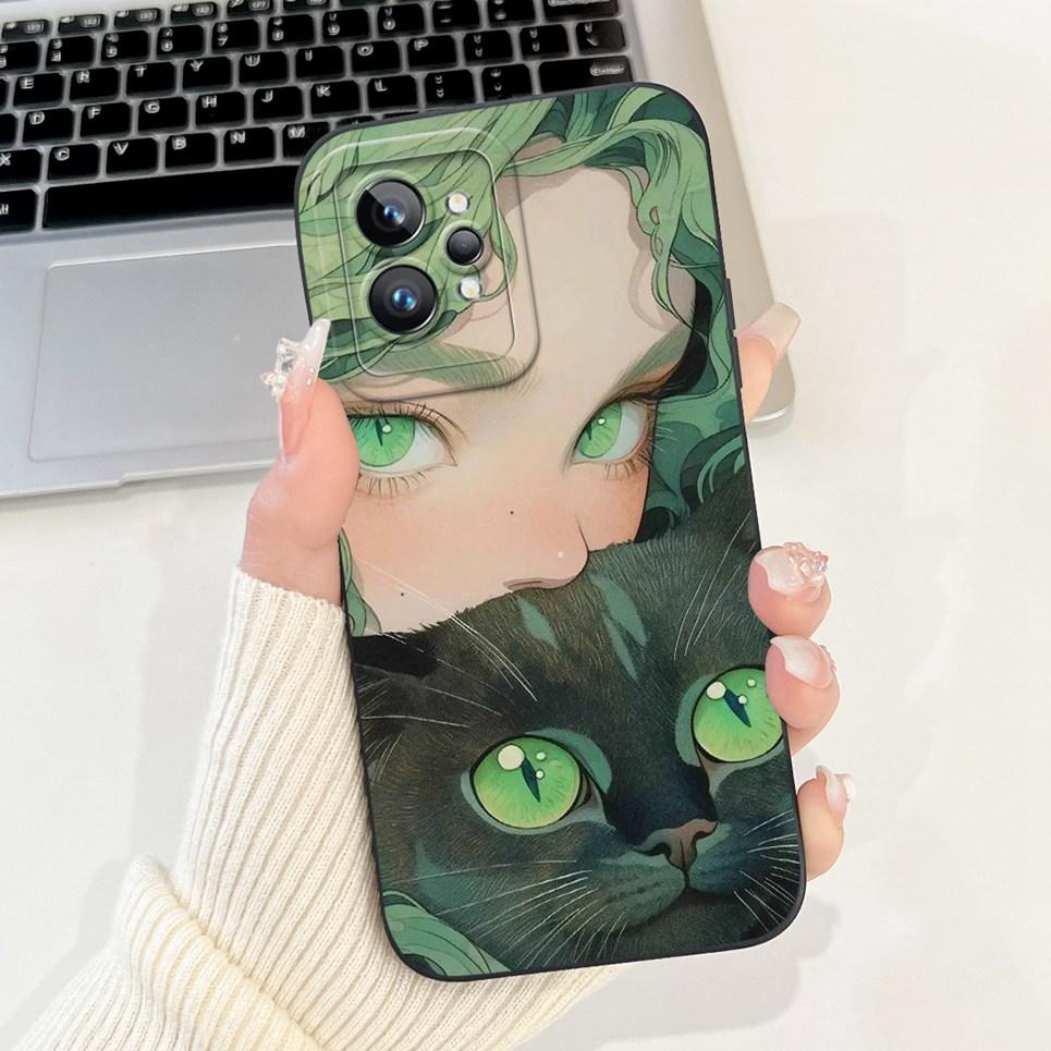 Мультяшный чехол для Realme GT2 Pro RMX3301 / Realme GT Neo2 GT 2, бампер, мягкая задняя крышка из жидкого силикона, Цветок, Роскошный корпус для телефона