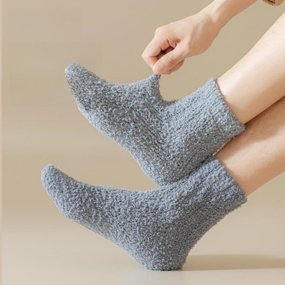1/4 Pairs Winter Coral Velvet Socks Warm Floor Socks Soft Cotton Socks Sleep Socks