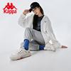Kappa Fashion Board Shoes New Men's and Women's Color blocked Bread Shoes Leather Surface White Shoes