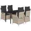VidaXL Ensemble à Manger de Jardin avec Coussins 5 pcs, Table et Chaise de Terrasse, Meubles de Patio, Mobilier d'Extérieur, 3213287