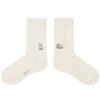 SNOOZY Maltese Puppy Embroidered Socks (Beige)