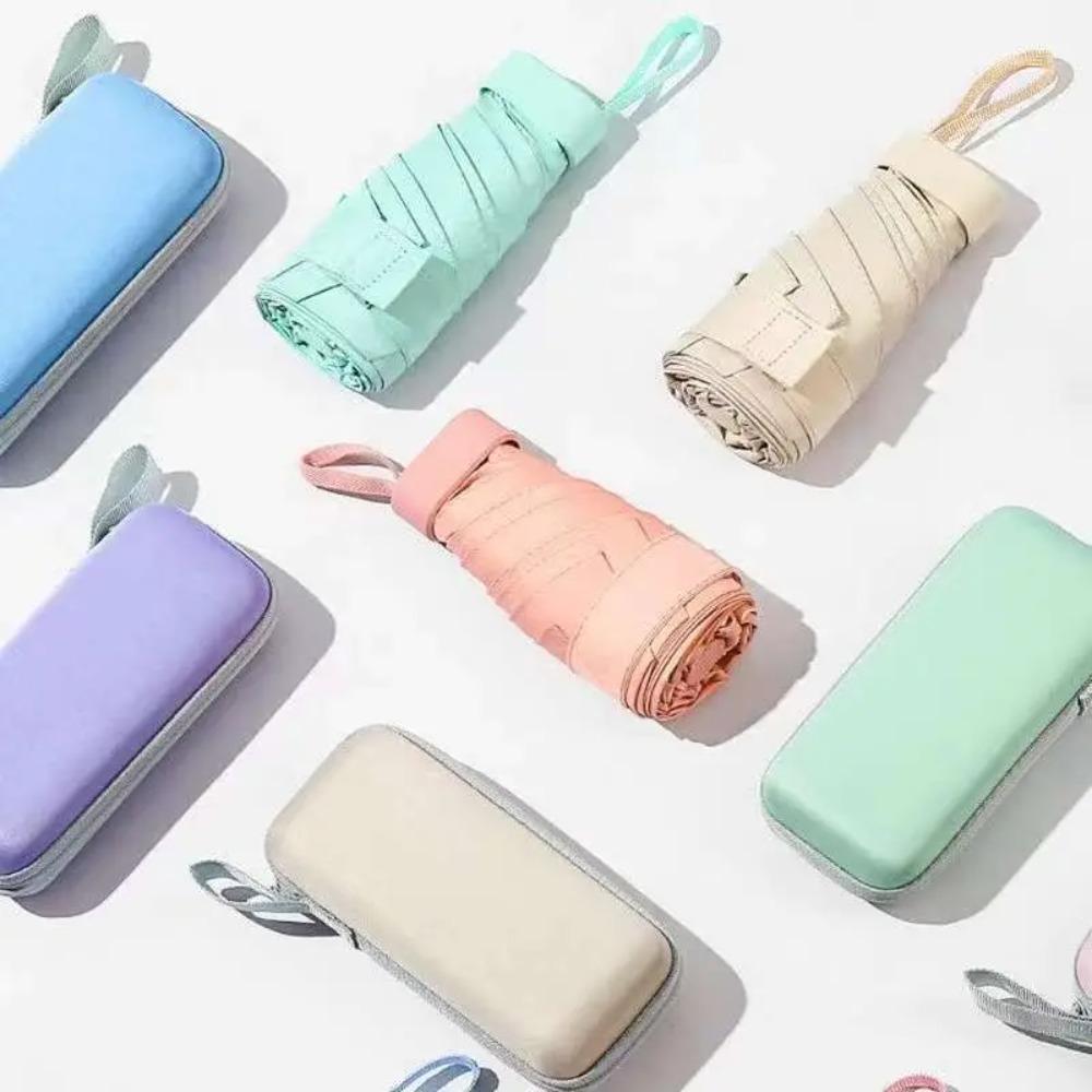 Портативный нейтральный зонт с коробкой Устойчивый к УФ-лучам Зонт высокой плотности Зонт с низкой прозрачностью Дождевой и солнечный зонт двойного назначения