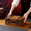 Old Fashioned Wood Storage Box Suitcase Jewelry Chest Elegant for Travelers Versatile with Hinged