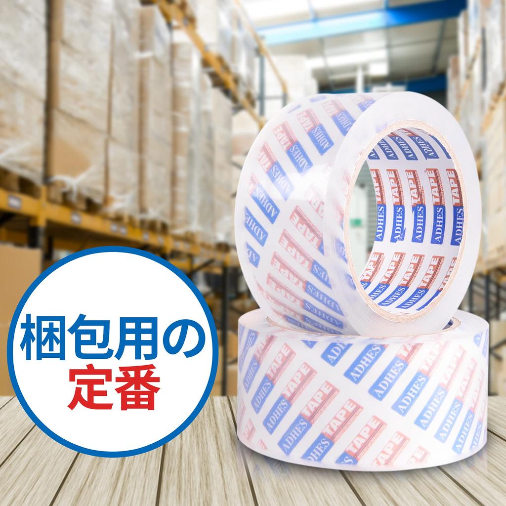 ADHES OPP клейкая упаковка прозрачная резинка для тяжелых 48 мм x 48 включает в себя 1 диспенсер лента, лента, лента, лента, переезд, доставка, предметы, 50 м, упаковки,