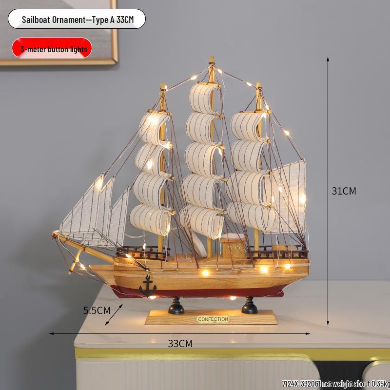 Орнамент Парусная лодка - Модель для украшения дома или офиса