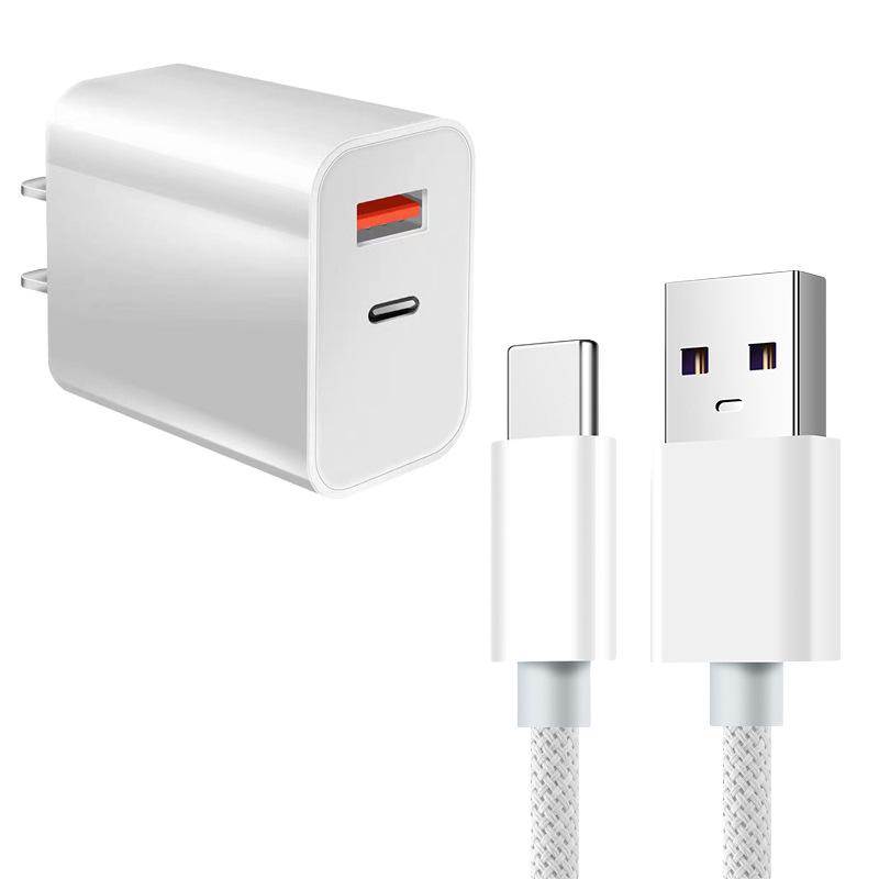 Быстрое зарядное устройство 20 Вт с двумя портами PD для Huawei и Apple - Штекер Type-C A+C