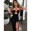 Sleeveless Sexy Female Midi Backless Dresses Slim Night Club Party Women's Dress Bodycon Vestidos Elegantes Para Mujer