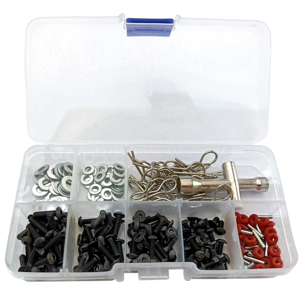 240 Pieces RC Radio Control Car Screw Kit Repair Tools Place Hardware Fasteners with Screw Counters for Scale RC Radio Control Model Car DIY Parts