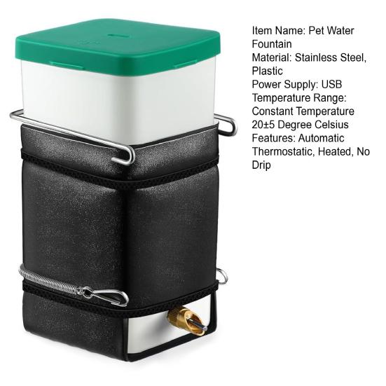 Small Animal Heated Water Bottle No Drip Automatic Thermostatic Water Dispenser Small Pet Water Fountain for Rabbit Hamster Guinea Pigs Ferrets