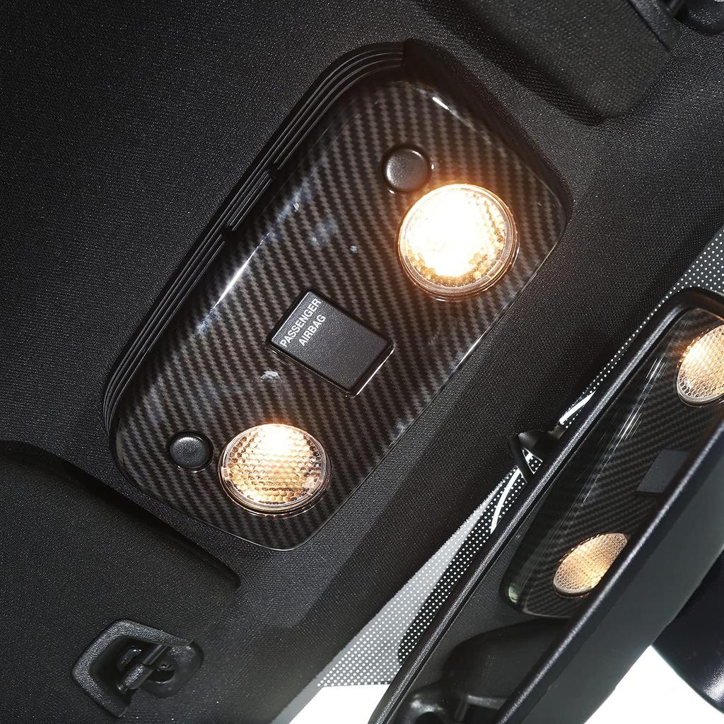RT-TCZ Front Ceiling Roof Reading Light Lamp Trim Cover Carbon Fiber Interior Accessories for 2009-2022 Ford Mustang (Carbon Fiber Grain)