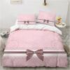 Luxury 3D Bedding Set Europe Queen King Double Duvet Cover Set Bed Linen Comfortable Blanket/Quilt Cover Bedding Set Bow Pink
