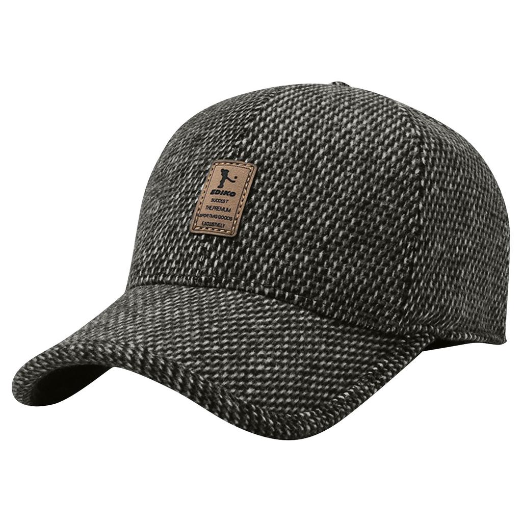 Мужская осенне-зимняя кепка с ушками, шерстяная кепка, ветрозащитная и морозостойкая, толстая, теплая, для улицы, для людей среднего и пожилого возраста, бейсболка