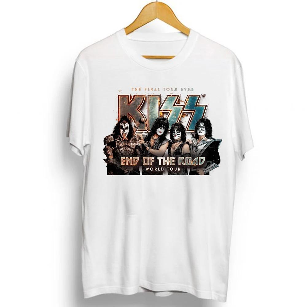 2021 New Fashion Kiss Band Rock Letter Poster Men's T-Shirt Graphics Funny Casual Short Sleeve Round Neck Shirt Hip Hop Tees