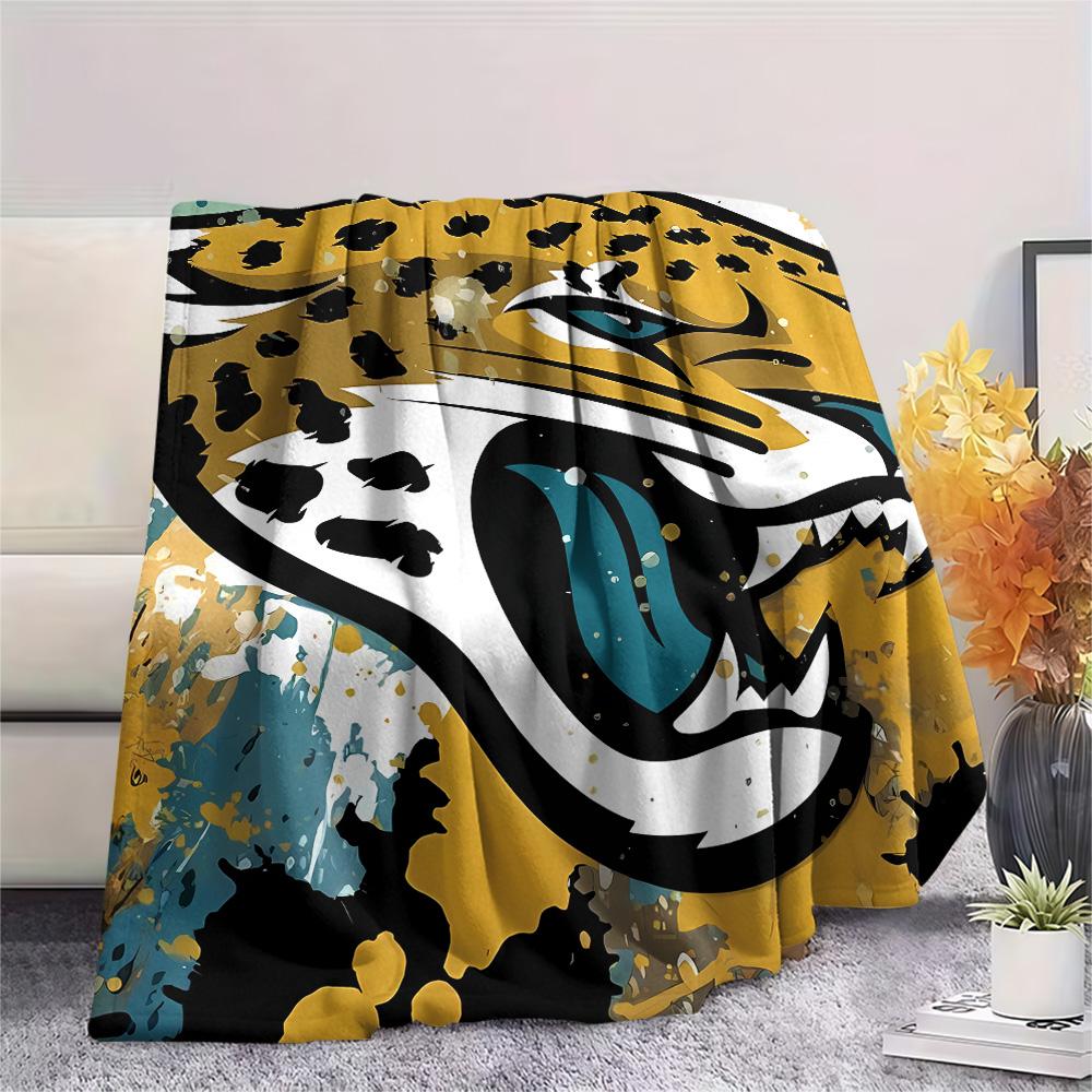 Jacksonville Jaguars Print Flannel Blanket, High quality Comfortable for All Seasons, Home Decor, Warmth and Comfort, Perfect for Christmas Gifts