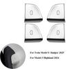 4X Car Button Stickers Cover Trim For Tesla Y Juniper 2025 Model 3 Highland 2024 Door Lock Switch Open Button Cover Protector