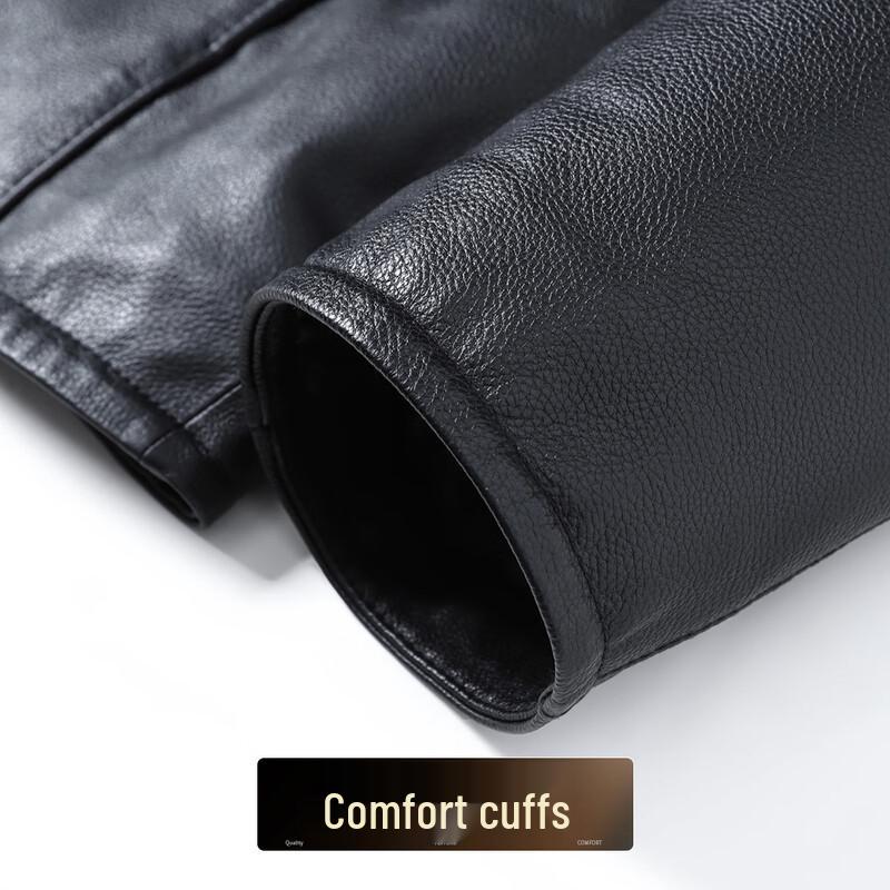 Futing Men's Top-Grain Leather Goose Down Jacket with Mink Fur Collar