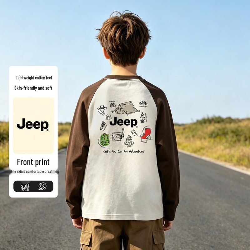Jeep Детская повседневная хлопковая футболка с длинным рукавом
