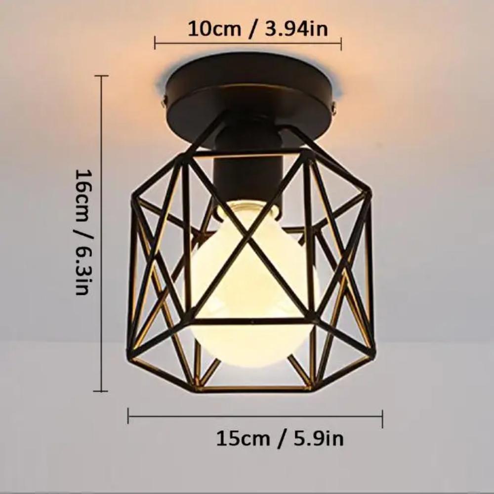 Modern Nordic Black Wrought Iron E27 Led Ceiling Lights for Kitchen Living Room Bedroom Study Balcony Restaurant Cafe Hotel