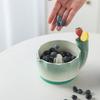 Quick Drain Automatic Fruit Washing Bowl Ceramic Berry Strainer Basket  for Vegetable Fruits