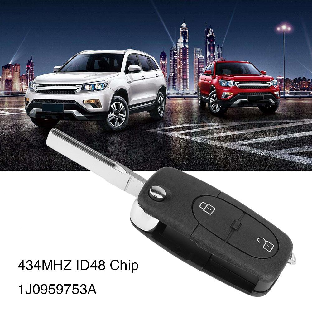 1J0959753A 2 Button Car Remote Control Key 434Mhz ID48 Chip Transmitter for  Passat Golf MK4