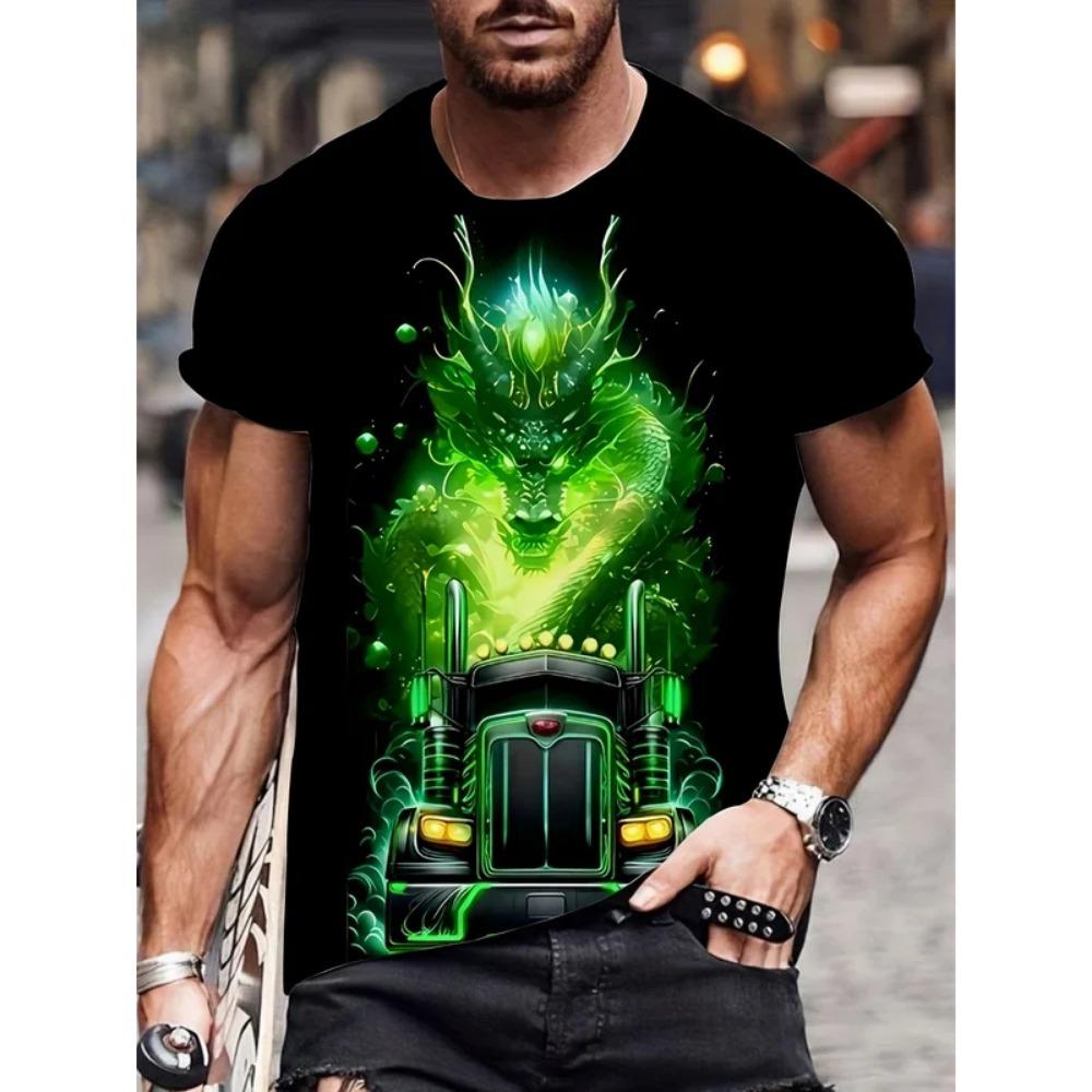 Модная мужская свободная футболка с животным принтом, с коротким рукавом, круглым вырезом, одежда в уличном стиле