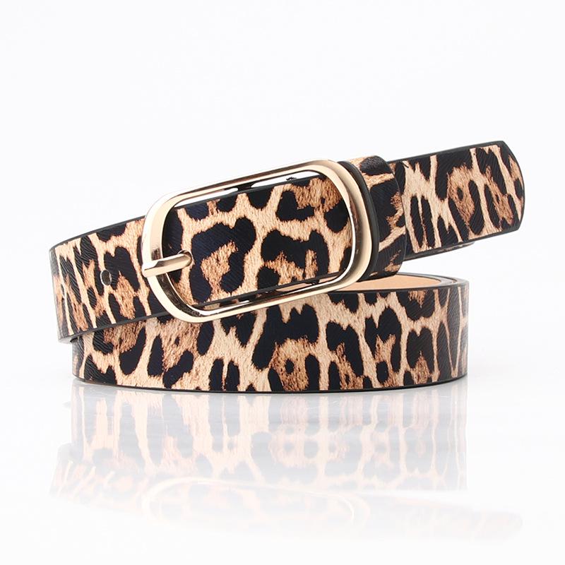 2025 Vintage Snake Leopard Print Belt for Women Black Fashion Waist Leather Belt for Lady Female Waistband Belts