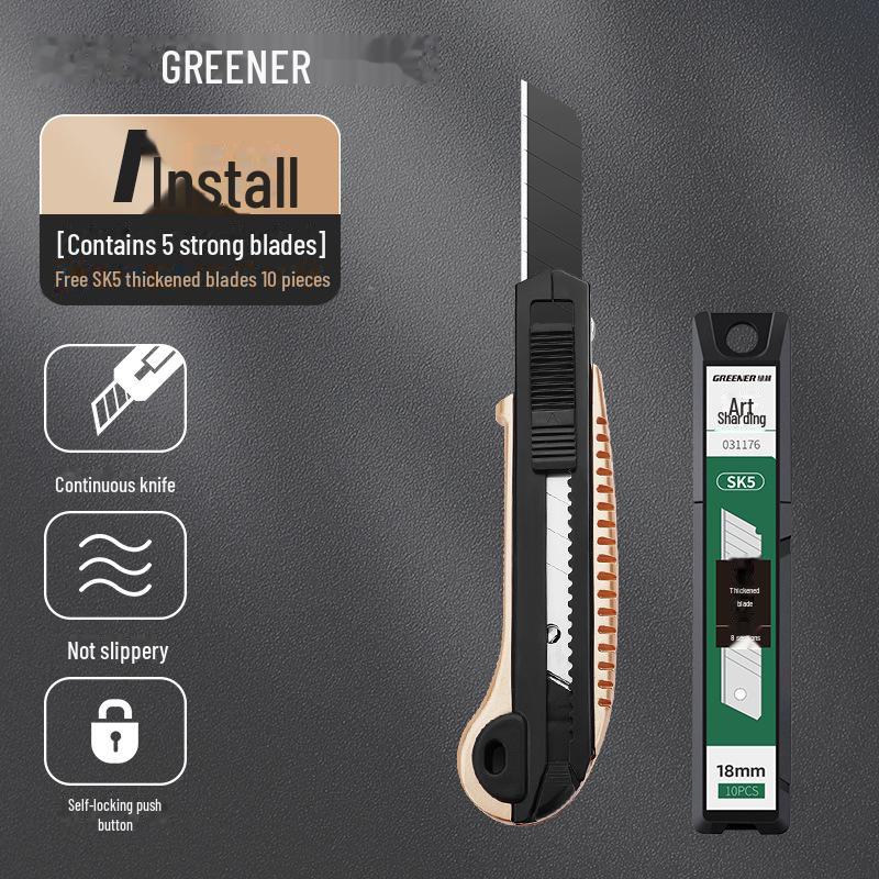 Green Forest Heavy-Duty All-Steel Utility Knife: Industrial-Grade, Thickened, Durable, Large Wallpaper & Paper Cutter