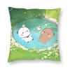 Kawaii Cute Bubu Panda Dudu Pillowcase Printed Fabric Cushion Cover Decorations Throw Pillow Case Cover Home Zippered 45X45Cm
